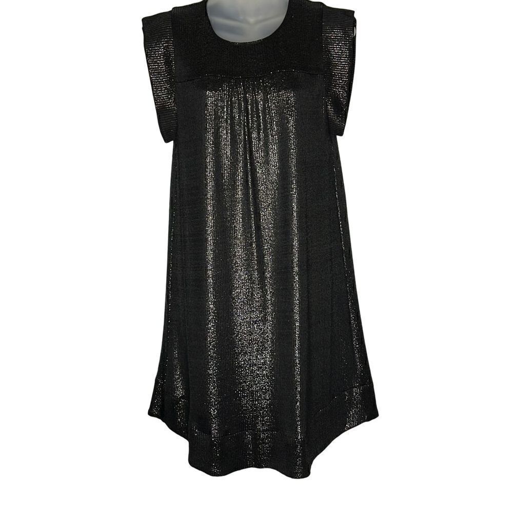 dRA for Anthropologie shimmery Black / gunmetal dress XS P